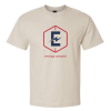 A beige t-shirt with an energy people logo on it.