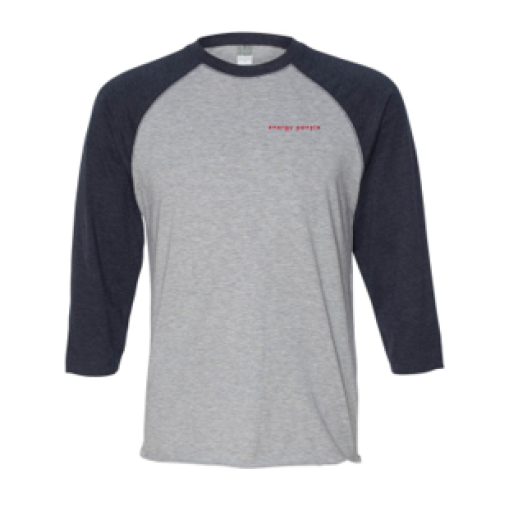 Heavy Cotton Raglan Three Quarter Sleeve T-Shirt Sport Gray w/ Navy