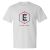 A white t-shirt with an energy people logo on it.