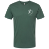 A green t-shirt with the letter e on it.