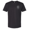 A black t-shirt with the letter e on it.