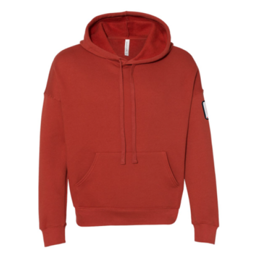 Sponge Fleece Drop Shoulder Hoodie Brick Red