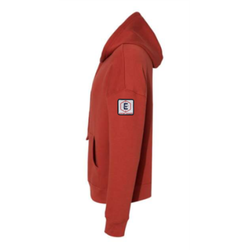 Sponge Fleece Drop Shoulder Hoodie Brick Red