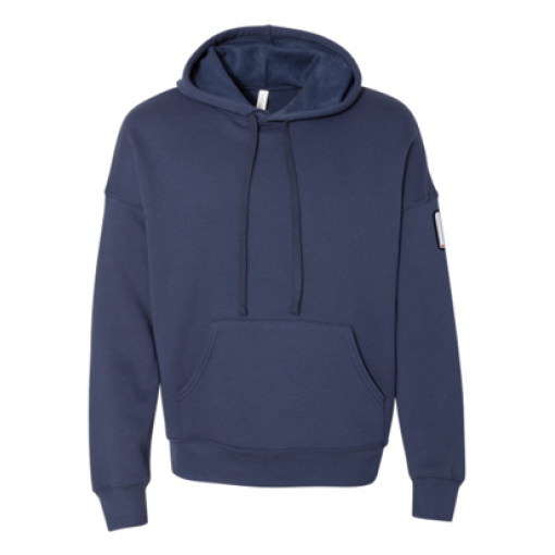 Sponge Fleece Drop Shoulder Hoodie Navy