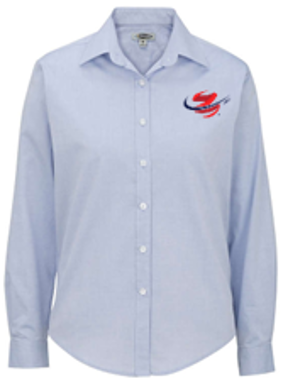 A light blue shirt with a lobster on the front.