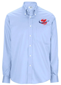 A light blue shirt with a lobster logo on the chest.